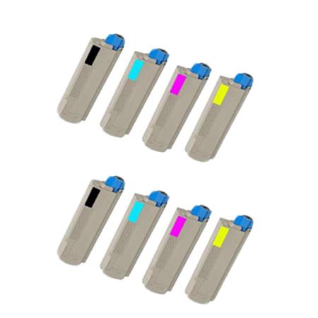 999inks Compatible Multipack OKI 44059257/60 2 Full Sets Laser Toner Cartridges