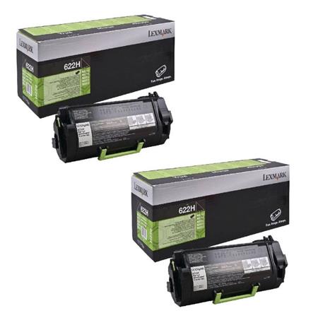 Lexmark 62D2H0E Black Original High Capacity Return Program Laser Toner Cartridge Twin Pack