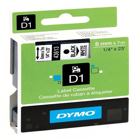Dymo 43613 (S0720780) Original Label Tape (6mm x 7m) Black On White