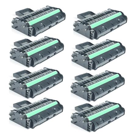 999inks Compatible Eight Pack Ricoh 407254 Black High Capacity Laser Toner Cartridges