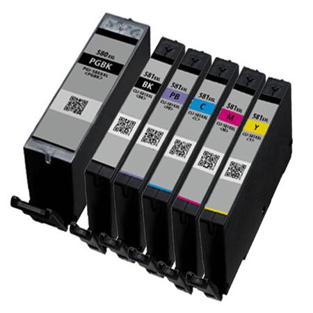 999inks Compatible Multipack Canon PGI-580PGBKXXL and CLI-581BK/C/M/Y/PBXXL 1 Full Set Inkjet Printer Cartridges