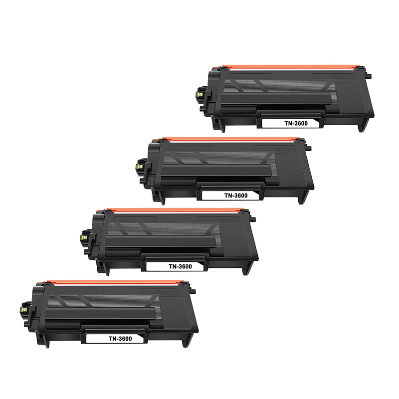 999inks Compatible Quad Pack Brother TN3600 Black Standard Capacity Laser Toner Cartridges