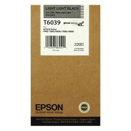 Epson T6039 Light Light Black Original High Capacity Ink Cartridge (T603900)