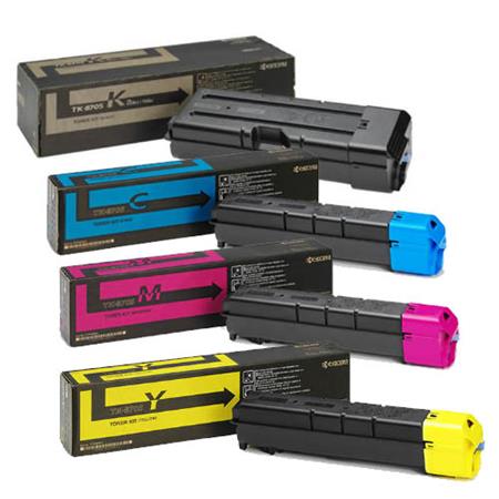 Kyocera TK8705K-Y Full Set Original Laser Toner Cartridges