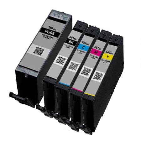 999inks Compatible Multipack Canon PGI-580PGBKXXL and CLI-581BK/C/M/Y (XXL) 1 Full Set Inkjet Printer Cartridges
