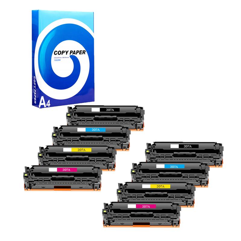 Compatible Multipack HP 207A 2 Full Sets Standard Capacity Laser Toner Cartridges + Free Paper