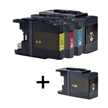 999inks Compatible Multipack Brother LC1240 1 Full Set + 1 FREE Black Set Inkjet Printer Cartridges