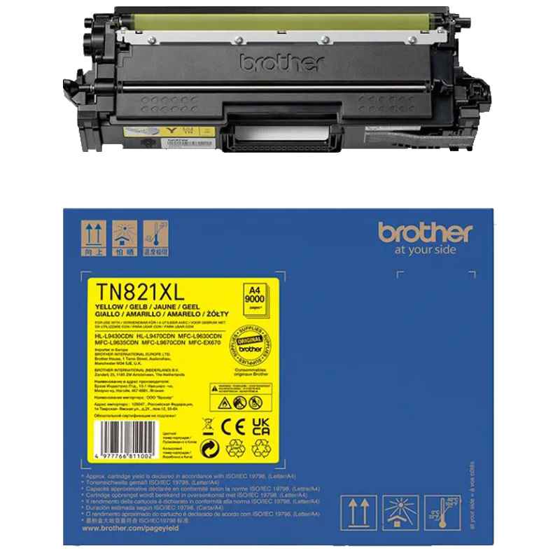 Brother TN821XLY Yellow Original High Capacity Toner Cartridge