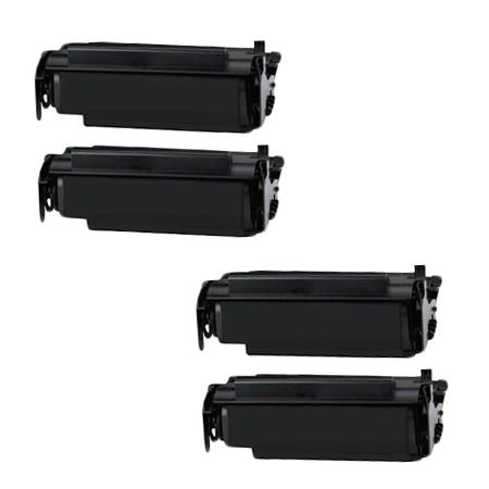 999inks Compatible Quad Pack Lexmark 12A4715 Black High Capacity Laser Toner Cartridges