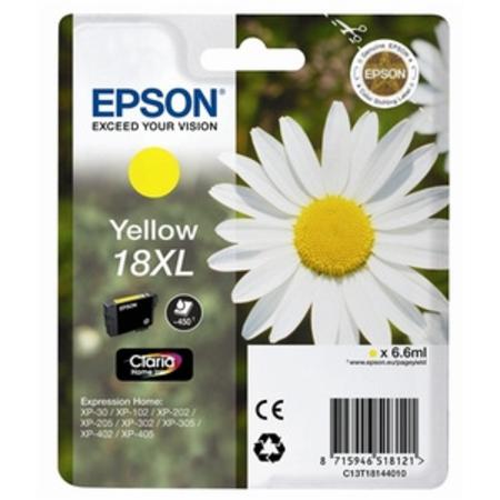 Epson 18XL (T18144010) Yellow Original Claria Home High Capacity Ink Cartridge (Daisy)