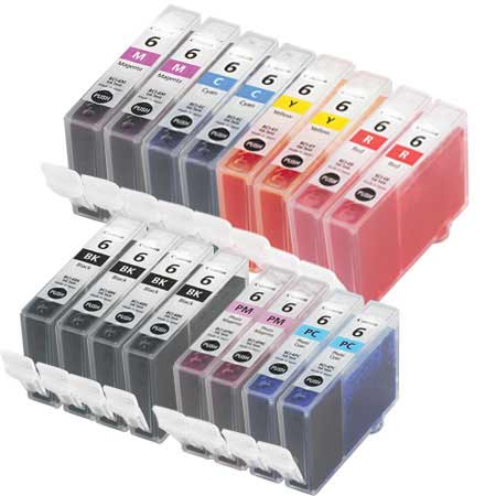 999inks Compatible Multipack Canon BCI-6BK/C/M/Y/R/PC/PM 2 Full Sets + 2 FREE Black Inkjet Printer Cartridges