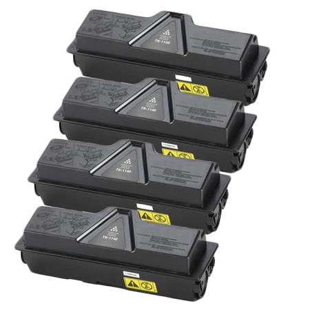 999inks Compatible Quad Pack Kyocera TK-1140 Black Laser Toner Cartridges