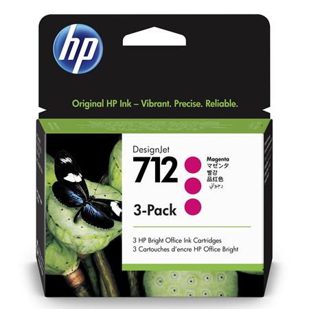 HP 712 (3ED78A) Magenta Original DesignJet Ink Cartridge (3 Pack)