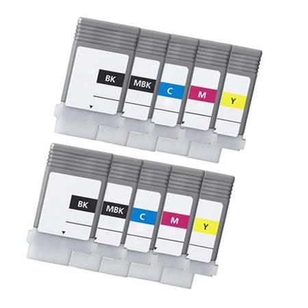 999inks Compatible Multipack Canon PFI-107BK and PFI-107MBK/C/M/Y 2 Full Set Inkjet Printer Cartride