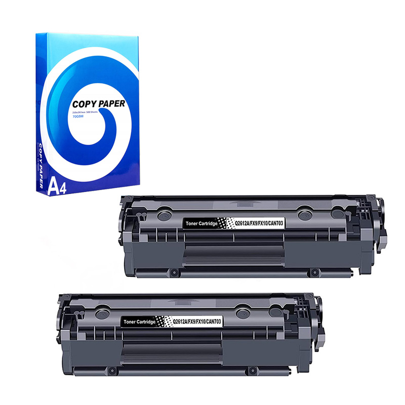 Compatible Twin Pack HP 12A Laser Toner Cartridges + Free Paper