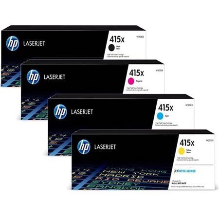 HP 415X Full Set High Capacity Original Laser Toner Cartridges