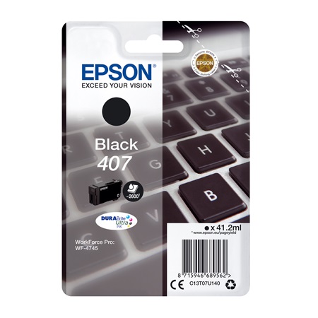 Epson 407 (T07U140) Black Original DURABrite Ultra Ink Cartridge