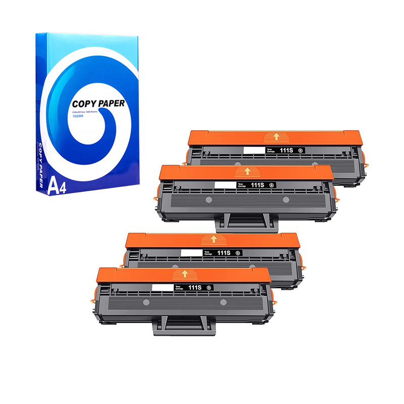 Compatible Quad Pack Samsung MLT-D111S Black Laser Toner Cartridges + Free Paper