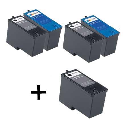 999inks Compatible MultiPack Dell Series 5 2 Full Sets + 1 Extra Black Inkjet Printer Cartridges