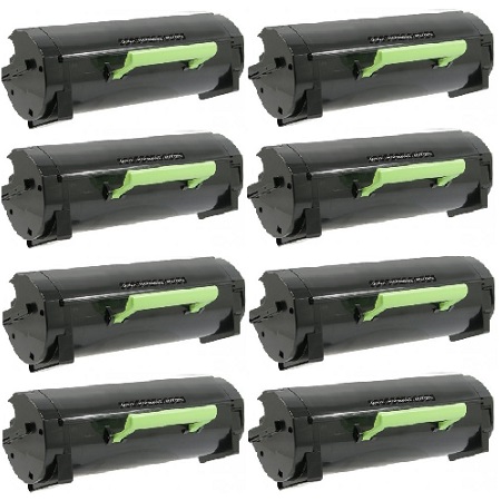 999inks Compatible Eight Pack Lexmark 60F0HA0 Black High Capacity Laser Toner Cartridges