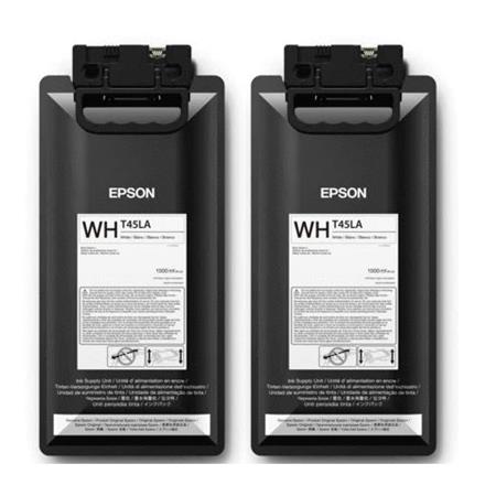 Epson T45LA (T45LA00) White Original UltraChrome GS3 Ink Cartridges - Twin Pack (2 x 1.5L)