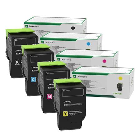 Lexmark 78C20K0-78C20Y0 Full Set Oringal High Capacity Laser Toner Cartridges