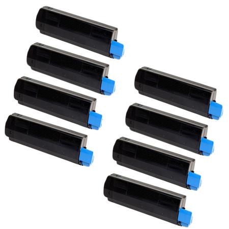 999inks Compatible Eight Pack Oki 45807111 Black High Capacity Laser Toner Cartridges