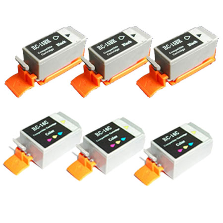 999inks Compatible Multipack Canon BCI-15K and BCI-16C 3 Full Sets Inkjet Printer Cartridges