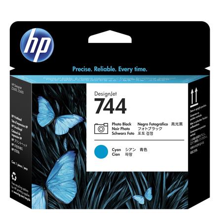 HP 744 Photo Black and Cyan Original Printhead (F9J86A)