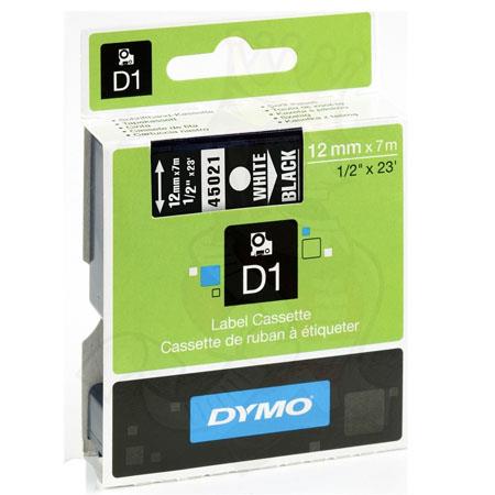 Dymo 45021 (S0720610) Original Label Tape (12mm x 7m) White On Black
