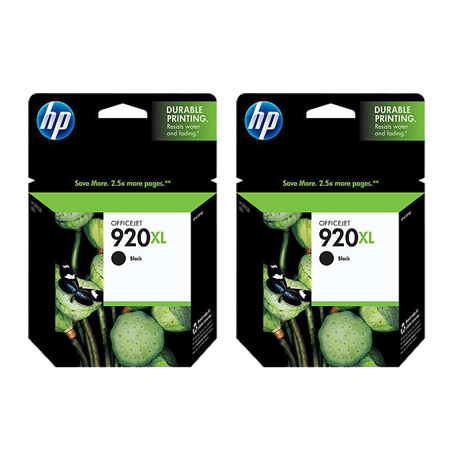 HP 920XL/D8J47AE Black Original High Capacity Inkjet Printer Cartridges Twin Pack