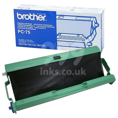 Brother PC75 Black Original Ribbon and Cartridge  (PC-75)