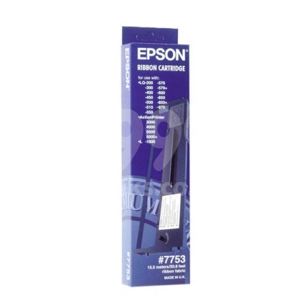 Epson S015021 Black Nylon Dot Matrix Fabric Ribbon Cartridge (7753)