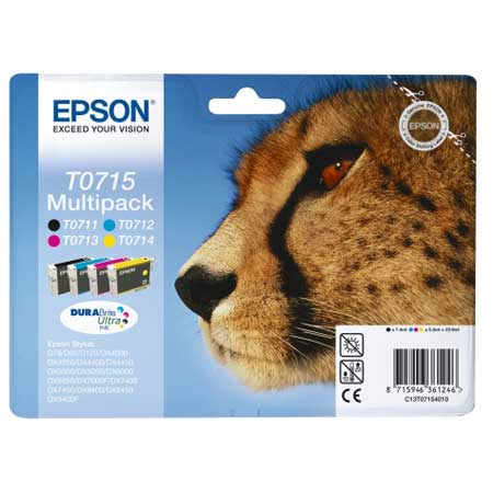 Epson T0715 Original Ink Cartridge Multipack (Cheetah) (T071540)