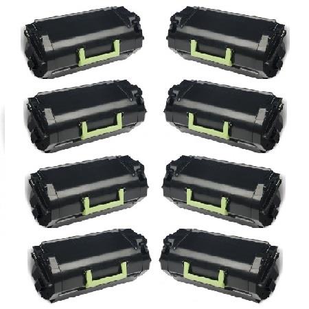 999inks Compatible Eight Pack Lexmark 620XA Black Extra High Capacity Laser Toner Cartridges