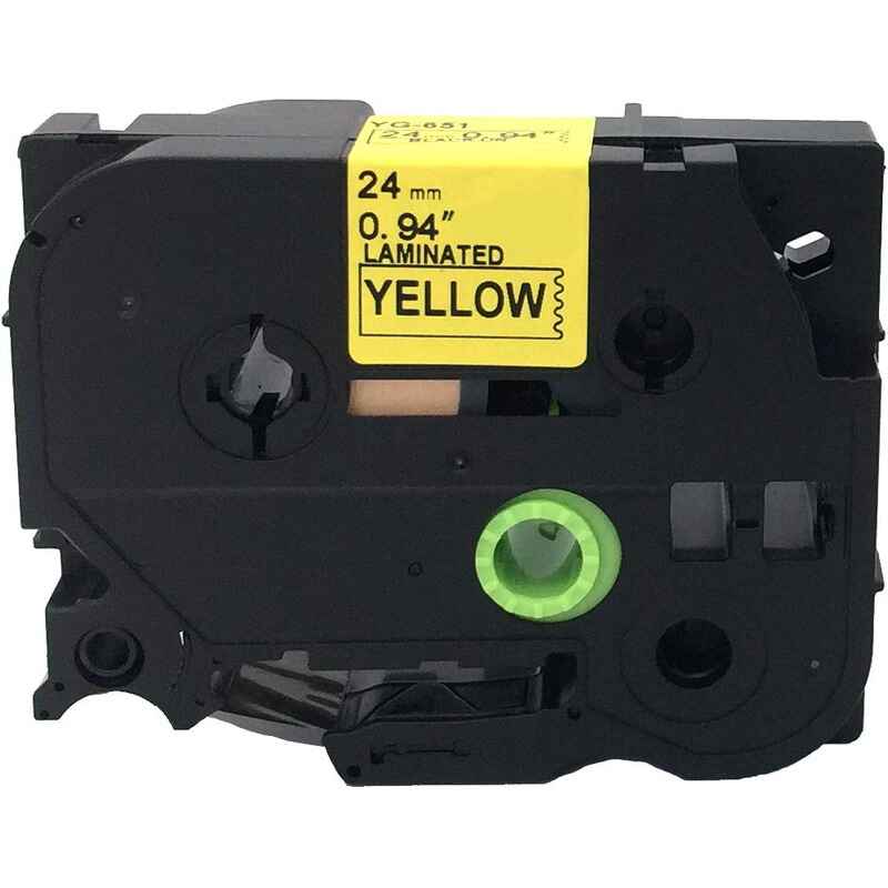 999inks Compatible Brother TZe-651 P-Touch Label Tape (24mm x 8m) Black On Yellow