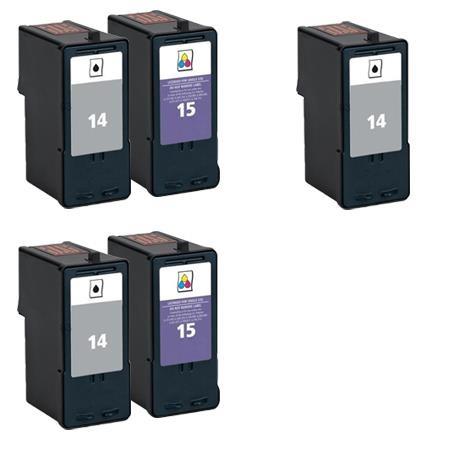 999inks Compatible Multipack Lexmark 14/15 2 Full Sets + 1 Extra Black Inkjet Printer Cartridges