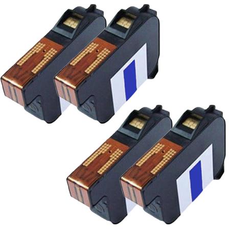 999inks Compatible Quad Pack Pitney Bowes DE6128 Blue Inkjet Printer Cartridges