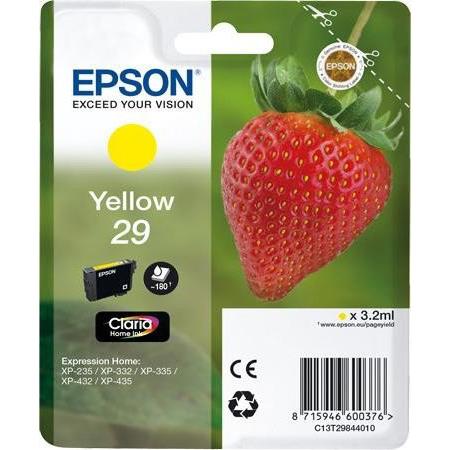 Epson 29 (T29844010) Yellow Original Claria Home Standard Capacity Ink Cartridge (Strawberry)