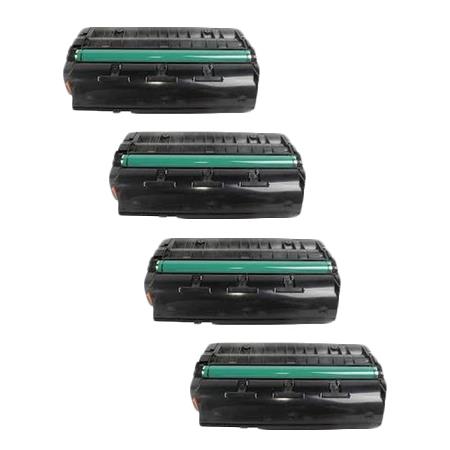 999inks Compatible Quad Pack Ricoh 407249 Black Standard Capacity Laser Toner Cartridges