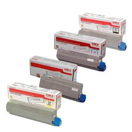 OKI 46490401-4 Full Set Original Standard Capacity Laser Toner Cartridges