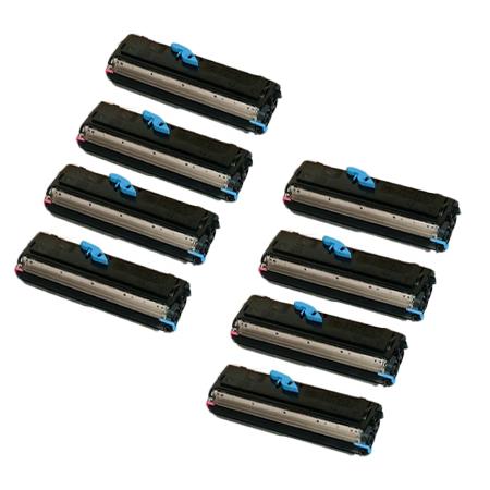 999inks Compatible Eight Pack OKI 09004168 Black Standard Capacity Laser Toner Cartridges