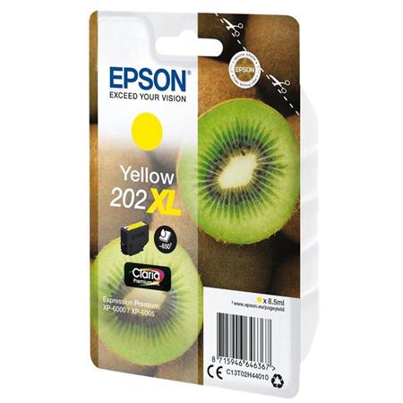 Epson 202XL (T02H44010) Yellow Original Claria Premium High Capacity Ink Cartridge (Kiwi)
