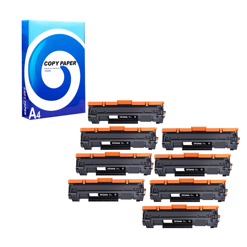Compatible Eight Pack HP 44A Standard Capacity Laser Toner Cartridges + Free Paper