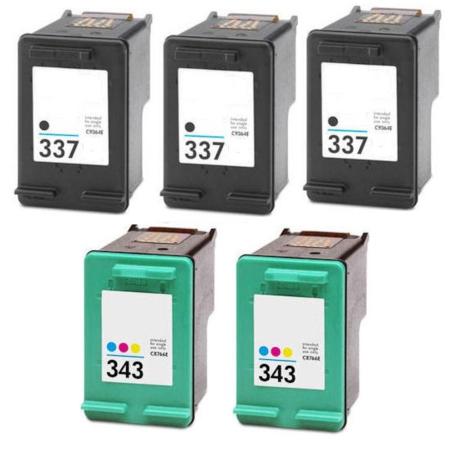 999inks Compatible Multipack HP 337/343 2 Full Sets + 1 Extra Black Inkjet Printer Cartridges
