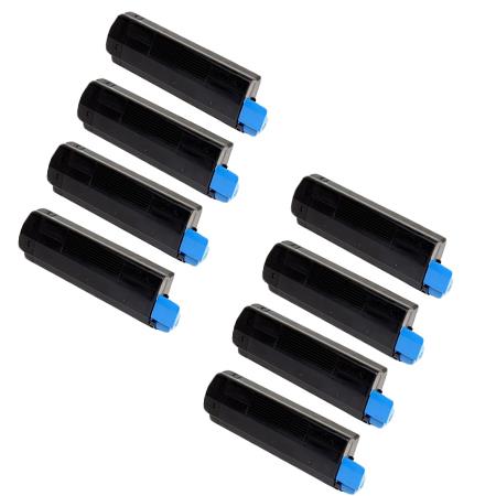 999inks Compatible Eight Pack OKI 44917607 Black Laser Toner Cartridges