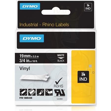Dymo 1805436 Original Label Tape (19mmx5.5m) White On Black