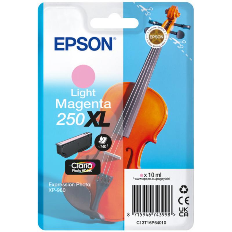 Epson 250XL (T16P64010) Light Magenta Original High Capacity Ink Cartridge (Violin)