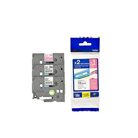 Brother TZe-MQP35 Original P-Touch Label Tape (12mm x 5m) White On Berry