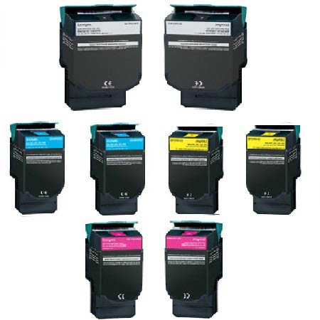 999inks Compatible MultiPack Lexmark C544X2K/C/M/YG 2 Full Sets Laser Toner Cartridges